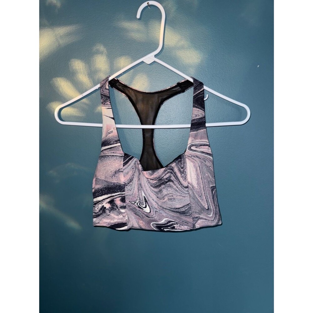 Victoria's Secret Marble-Print Racerback Sports Bra - Pink & Black